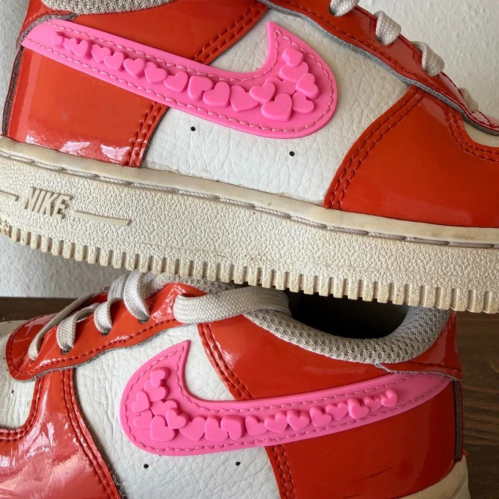 Nike Air Force 1 LV8 1 Valentines Day Kids Sneakers Pink Red FD1033-600 Size 10C